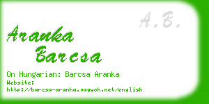 aranka barcsa business card